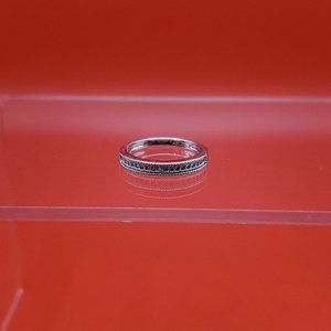 Size 6 925 Sterling Silver Cute Small Cubic Zirconia Clear Gems Ring